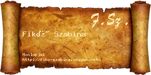Fikó Szabina névjegykártya